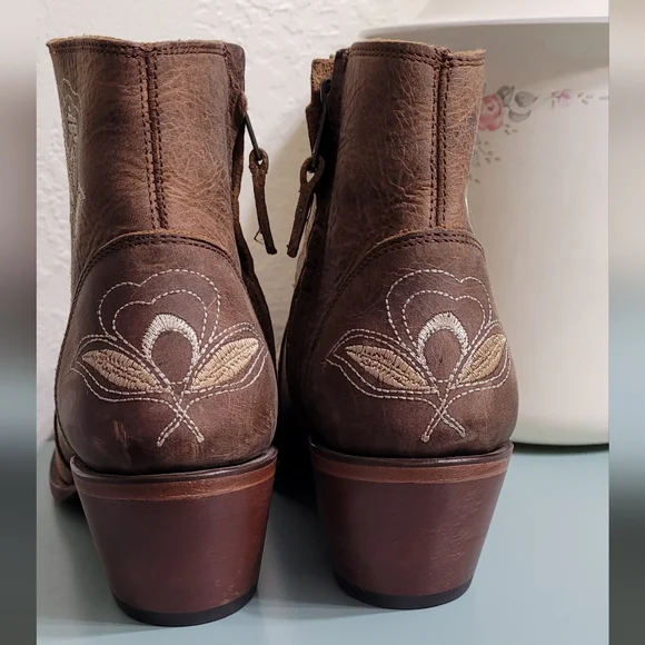 Shyanne Embroidered Leather Booties - Picture 2 of 8